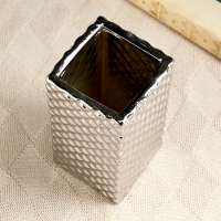 Кашпо - ваза "Кристи" серебро, 9х9х20см