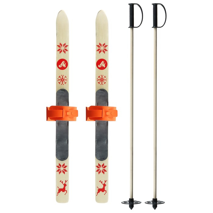 Лыжный комплект Baby, 70 см с креплениями и палками длиной 70 см, цвета микс Лыжный комплект Baby, 70 см с креплениями и палками длиной 70 см, цвета микс