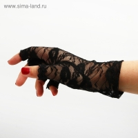 Карнавальные перчатки &laquo;Леди&raquo;, для взрослых, цвет чёрный