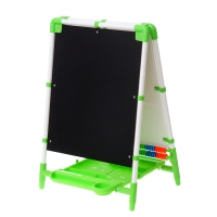 Мольберт детский двусторонний &laquo;Доска знаний&raquo;, регулируется по высоте, + учебные принадлежности, цвет салатовый