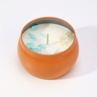 Свеча ароматическая из соевого воска с сухоцветом "Голубые колокольчики", 4,5х6 см, 80 г