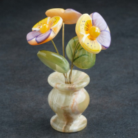 Сувенир Цветок в горшке &laquo;Анютины глазки&raquo;, оникс