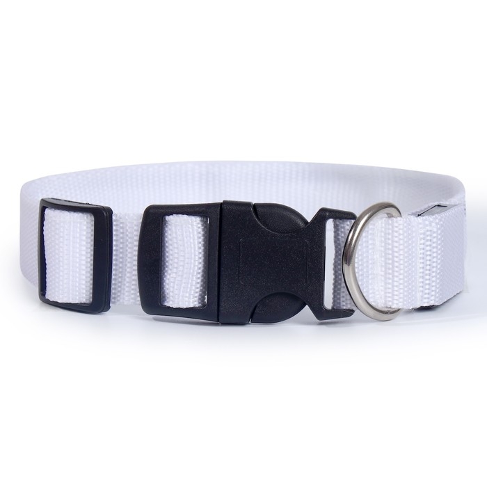 Ошейник с подсветкой Двойная полоса размер L, ОШ 45-52 х 2,5 см, 3 режима свечения белый Ошейник с подсветкой Двойная полоса размер L, ОШ 45-52 х 2,5 см, 3 режима свечения белый
