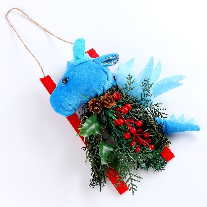 Новогоднее украшение &laquo;Дракон с елью&raquo;, 22 см