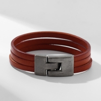 Браслет кожа &laquo;Миллениум&raquo; 3 ряда, цвет коричневый