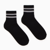 Носки женские, цвет белый/серый полоска, размер 36-39