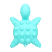 Прорезыватель силиконовый для зубов с погремушкой Крошка Я &laquo;Черепаха&raquo;, бирюзовый
