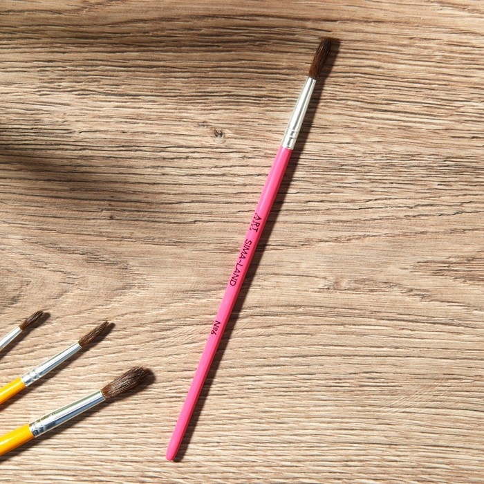 Кисть для рисования набор 4 шт. пони круглые № 2, 4, 6, 8