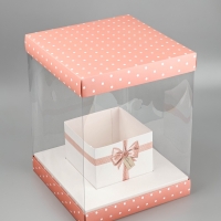 Коробка для цветов с вазой и PVC окнами складная &laquo;Для тебя&raquo;, 23 х 30 х 23 см