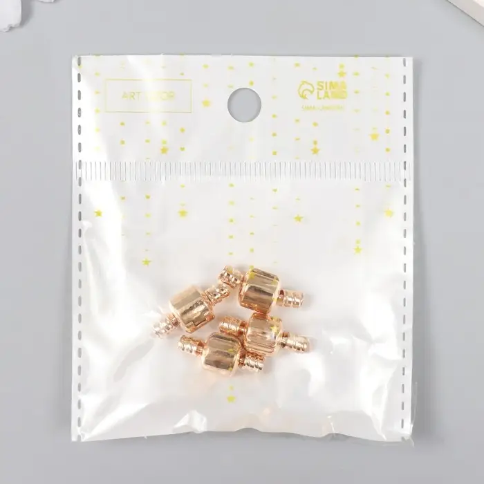 Замок металл для браслета с защёлкой, внешний d=0,4 см золото