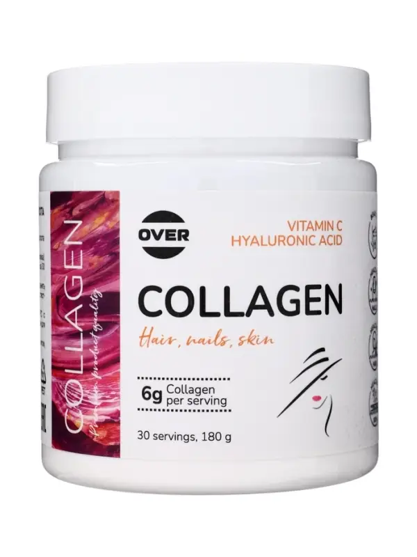 Конц-т для приготовления напитка Коллаген+Витамин С+Гиалуроновая кислота OVERvit, без вкуса,180 гр 1