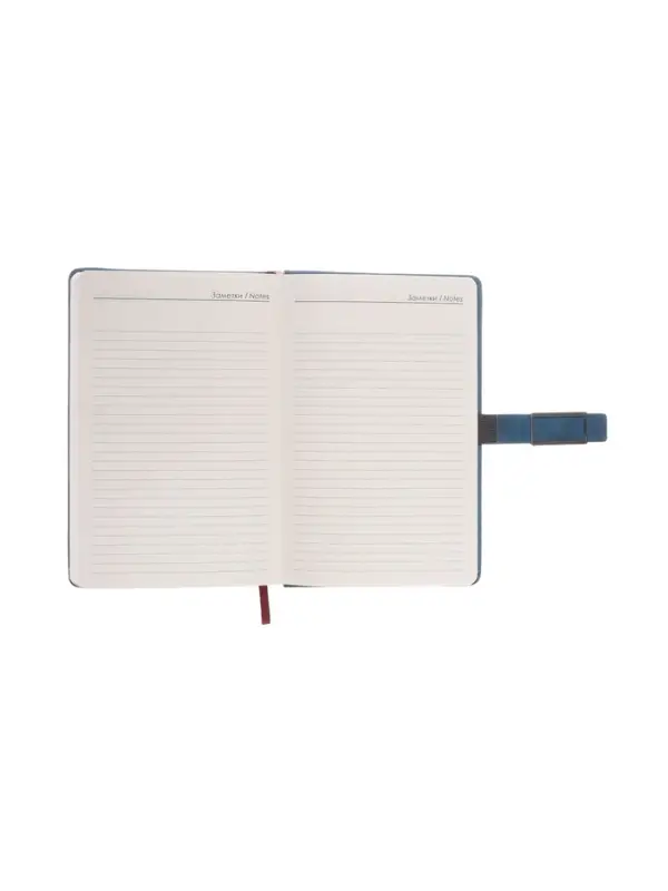 Ежедневник недатированный формат А5, с хлястиком, 112л, линия, пвх, Синий