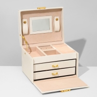 Подставка для украшений &laquo;Шкатулка&raquo; раздвижная с зеркалом, 17.5&times;14&times;13.5, цвет белый