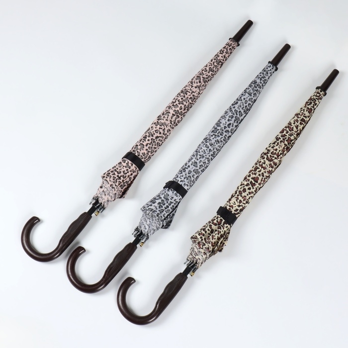 Зонт - трость полуавтоматический &laquo;Леопард&raquo;, эпонж, 10 спиц, R = 50/59 см, D = 118 см, цвет МИКС
