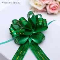 Бант - шар №3 &laquo;Золотые полосы&raquo;, зелёный