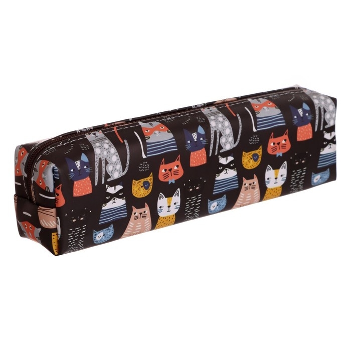 Пенал школьный на молнии "Кошки/Собачки", МИКС