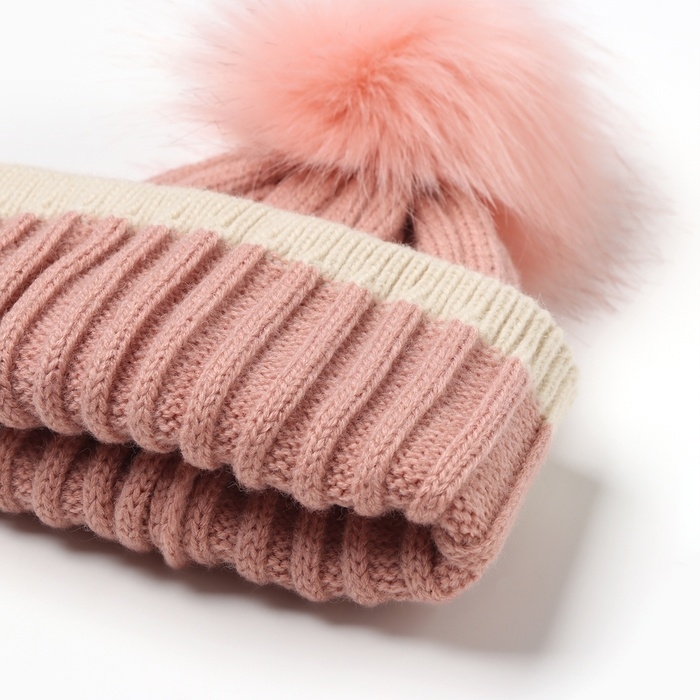 Шапка женская MINAKU, цвет розовый, размер 58-60 Шапка женская MINAKU, цвет розовый, размер 58-60