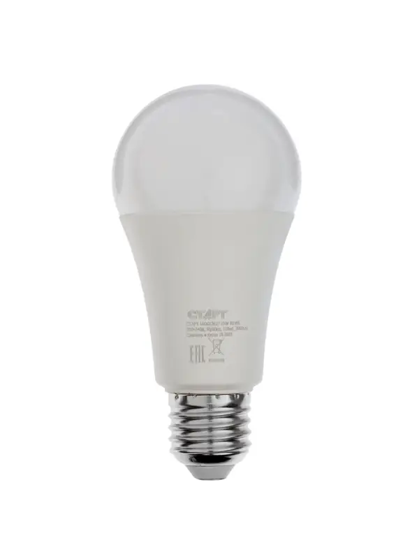 Лампа светодиодная СТАРТ, 25 Вт, Е27, А60, 2700К, 1600 Лм, теплый свет