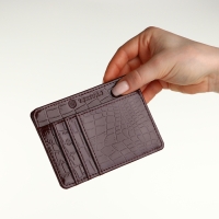 Картхолдер кожаный, TEXTURA, 4 карты, цвет бордовый