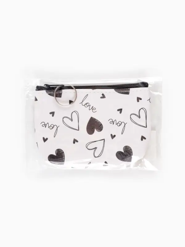 Кошелек жен 13-01-01 Июнь2504, 11*3,5*8,5 см, отд на молнии, белый-черный