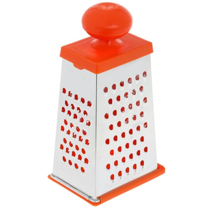 Тёрка &laquo;Комфорт&raquo; 4 грани, с крышкой-дозатором и круглой пластмассовой ручкой, 11&times;8,5&times;23 см, цвет МИКС