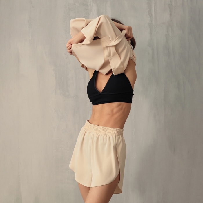 Пижама (сорочка, шорты) женская MINAKU:  Home collection цвет жемчужный , р-р 48