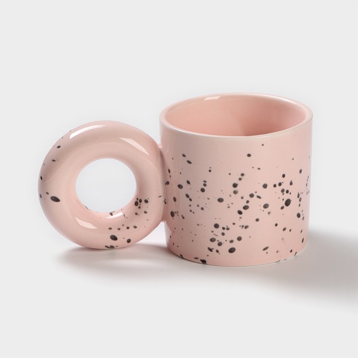 Кружка керамическая &laquo;Бублик&raquo;, 300 мл, цвет розовый