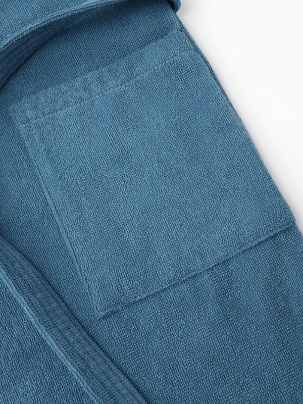 Халат мужской Экономь и Я, цв. морская волна, р-р 52-54, 100% хл, 340 г/м2