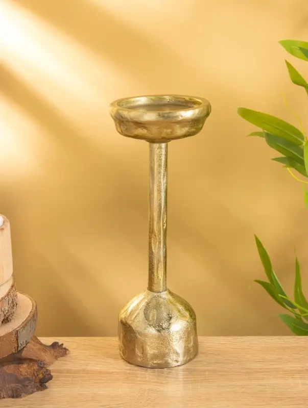 Подсвечник &laquo;Креманка&raquo;, 26 см, алюминий, золото