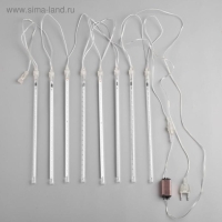 Гирлянда &laquo;Сосульки&raquo; 2.5 &times; 0.3 м, IP65, прозрачная нить, 192 LED, свечение тёплое белое с эффектом стекания, 12 В