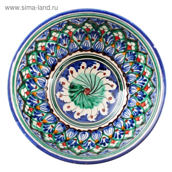 Коса Риштанская Керамика "Цветы" 15 см, малая, синяя