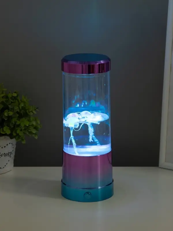 Светильник "Медузы" LED, RGB, USB, 3-5Вт, розово-голубой металлик 9х9х3 см