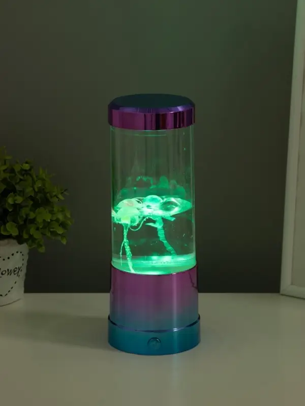 Светильник "Медузы" LED, RGB, USB, 3-5Вт, розово-голубой металлик 9х9х3 см