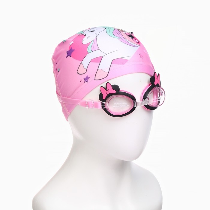 Набор детский &laquo;Минни&raquo;, в комплекте шапка, очки для плавания, мешок