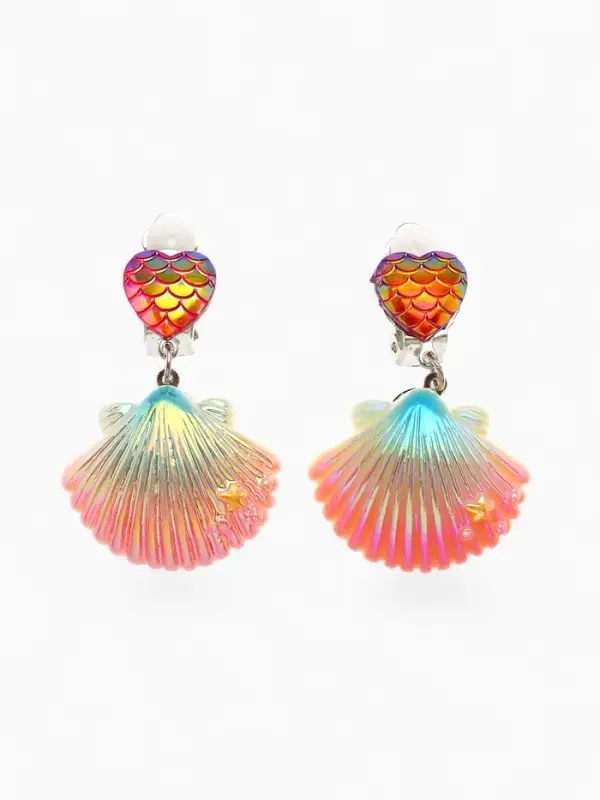 Клипсы детские &laquo;Выбражулька&raquo; ракушка, элемент сердце, разноцветные