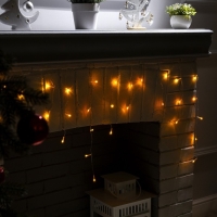 Гирлянда &laquo;Бахрома&raquo; 3 &times; 0.5 м, IP20, прозрачная нить, 80 LED, свечение жёлтое, 8 режимов, 220 В