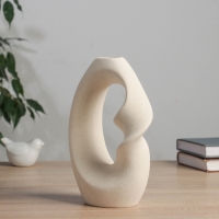 Керамическая ваза декоративная настольная &laquo;Закари&raquo;, для цветов, сухоцветов, d-3 см, 21&times;14 см, бежевый