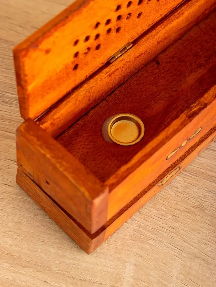 Пенал для благовония двойной с хранением, дерево шишам 30,5 см