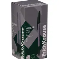 Ручка шариковая ErichKrause Slender Stick Grey, Super Glide, 0.7 мм, зелёная