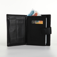 Портмоне мужское на магните 3 в 1, отдел для автодокументов, паспорта, цвет чёрный