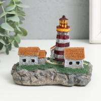Фигурка для флорариума полистоун "Деревушка у маяка" МИКС 10х7х8,5 см