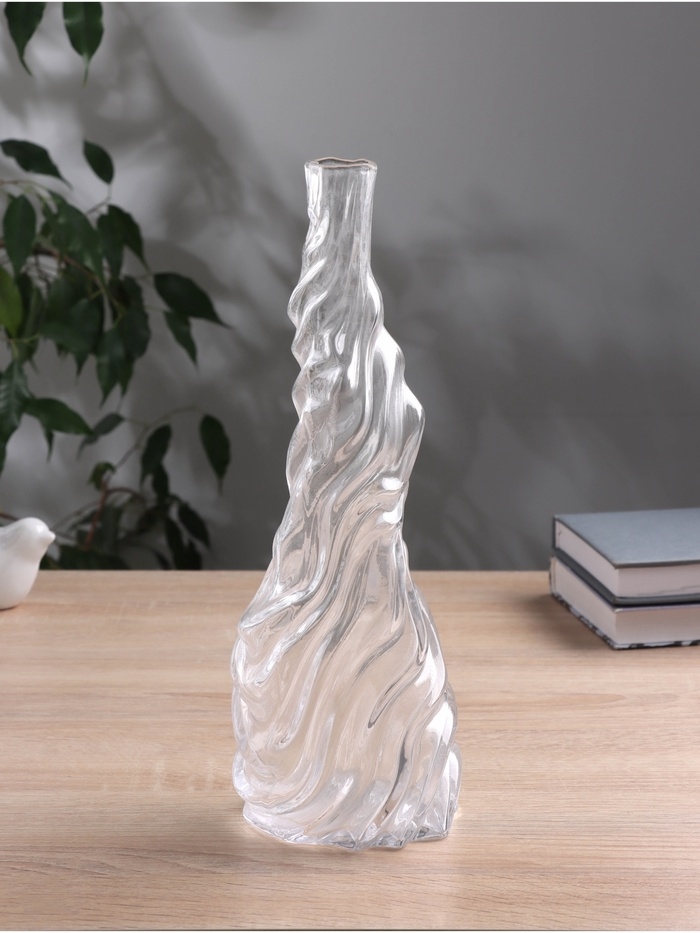 Ваза стекло настольная "Венди" галант, d-3.5 см, h-29,5х11 см, прозрачный