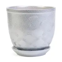 Горшок цветочный с поддоном 1,8 л, керамика  "Узор" (М)