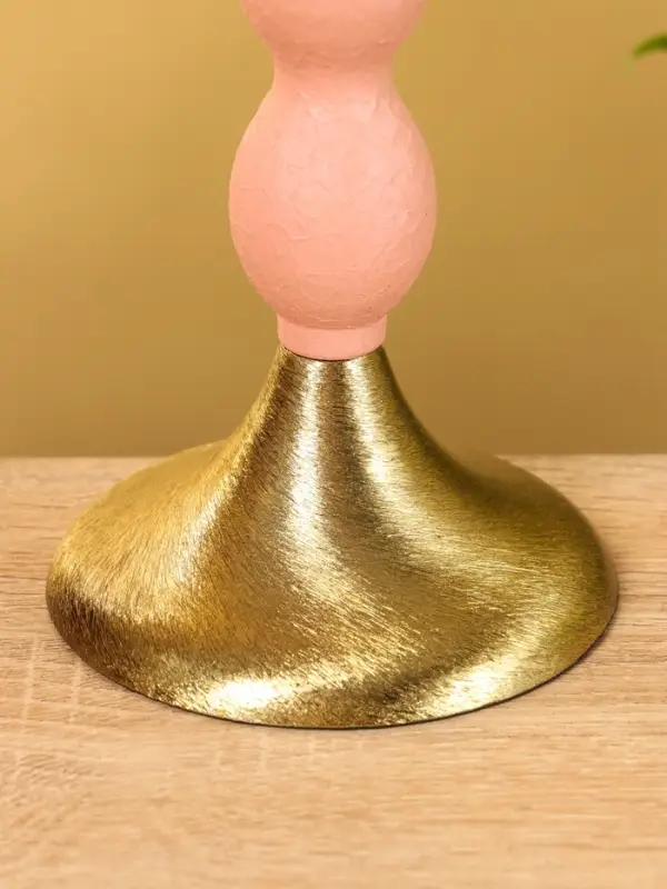 Подсвечник на 1 свечу "Пудровый" 10,5х10,5х30 см