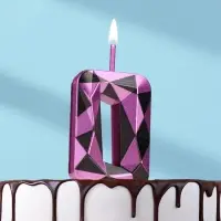 Свеча для торта &laquo;Цифра 0&raquo;, фиолетовый металлик