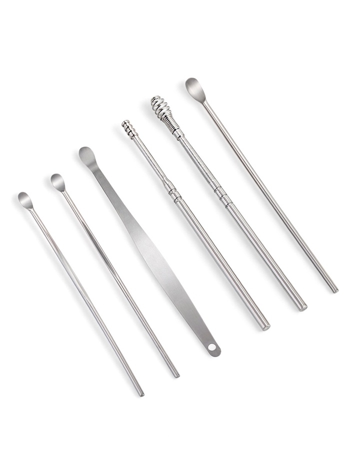 Набор для чистки ушей: кожаный чехол + 6 предметов