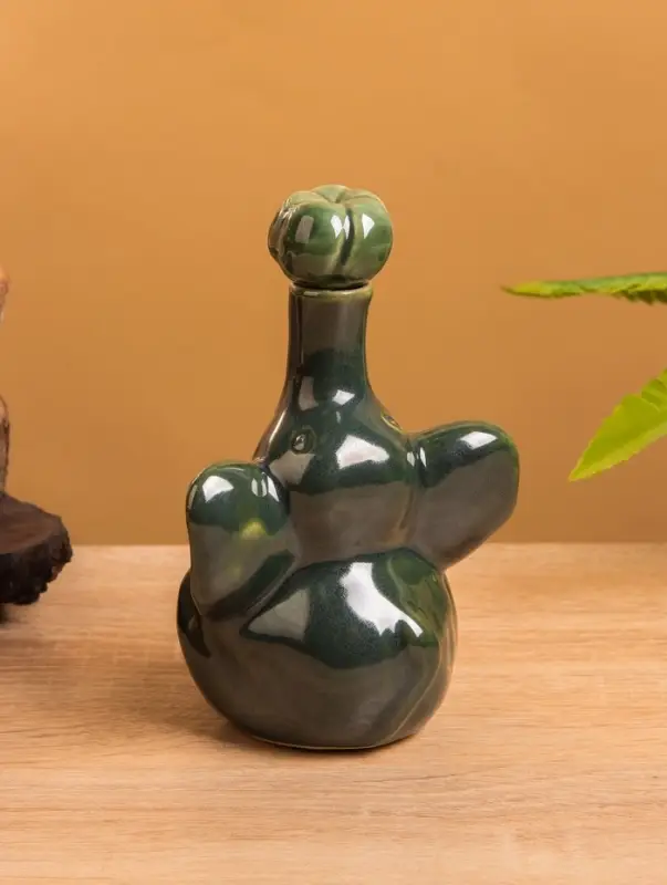 Сосуд для масла &laquo;Слон&raquo;, 10&times;8&times;14 см, керамика, зелёный