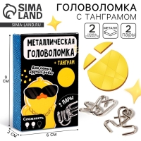 Металлическая головоломка &laquo;Для самых крутых ребят&raquo;, с танграмом