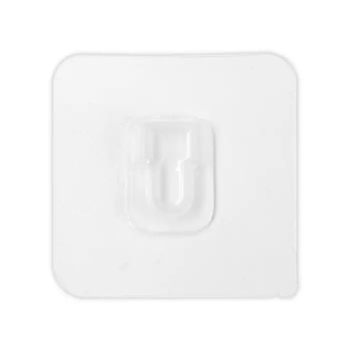 Держатель настенный, 2 шт, ТУНДРА, с клейкой поверхностью, 60х60х10 мм, прозрачный