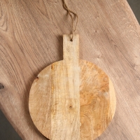 Доска разделочная круглая "Мудрый слон" дерево манго 36х28 см